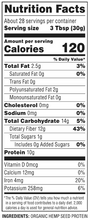 Load image into Gallery viewer, Organic Hemp Seed Protein Hi Fiber 30 oz - Facts