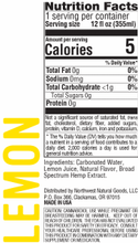 Load image into Gallery viewer, Real-Fruit Infused Lemon Gummies 500mg -20 count by Wyld CBD - Nutrition Facts