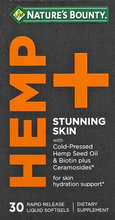 Load image into Gallery viewer, Nature's Bounty Hemp + Stunning Skin, Rapid Release Liquid Softgels - 30 Count