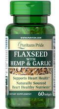 Load image into Gallery viewer, Puritan's Pride Flaxseed with Hemp and Garlic - 30 Capsules