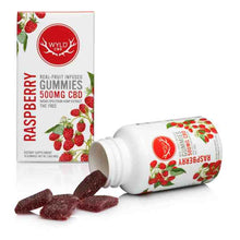 Load image into Gallery viewer, Real-Fruit Infused Raspberry Gummies 500mg -20 count by Wyld CBD