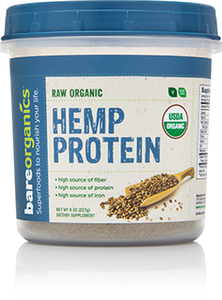 Raw Organic Hemp Protein Powder 8 Oz by Bare Organics