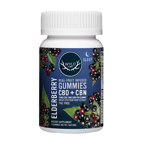 Wyld CBD Real-Fruit Infused CBD Elderberry Sleep Gummies 250mg - 10 Count