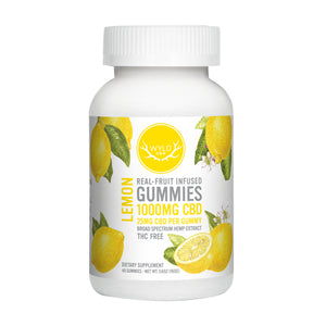 Wyld CBD Real-Fruit Infused CBD Lemon Gummies 1000mg - 40 Count