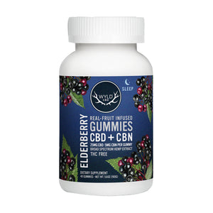 Wyld CBD Real-Fruit Infused CBD Elderberry Sleep Gummies 1000mg - 40 Count