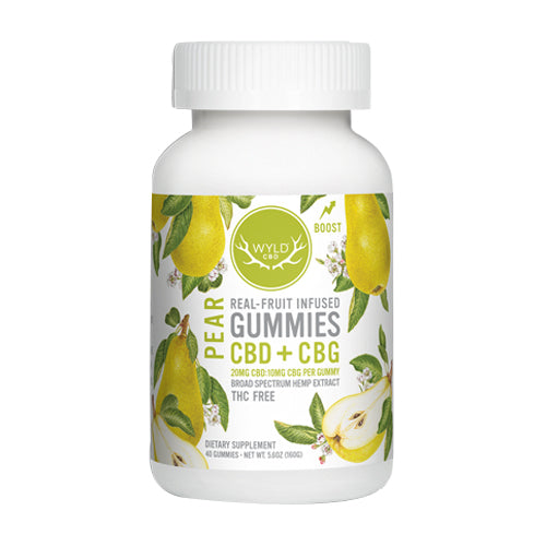 Wyld CBD Real-Fruit Infused CBD Pear Gummies 1000mg - 40 Count