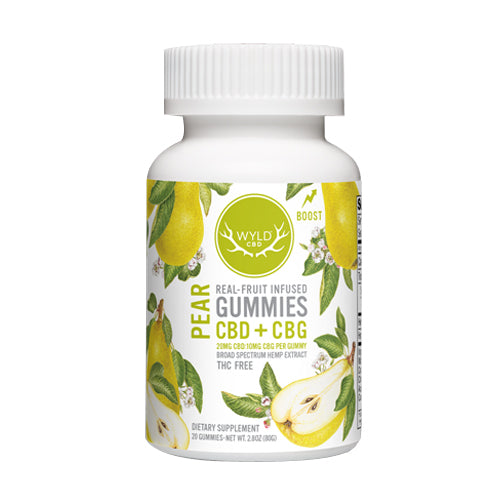Wyld CBD Real-Fruit Infused CBD Pear Gummies 500mg - 20 Count