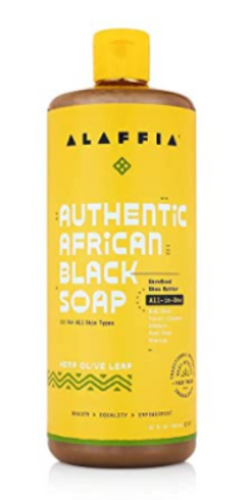 Authentic African Black Soap All-In-One - Hemp Olive Leaf, 32 Oz