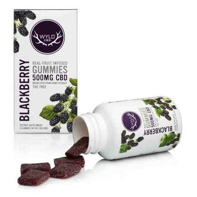 Real-Fruit Infused Blackberry Gummies 500mg -20 count by Wyld CBD
