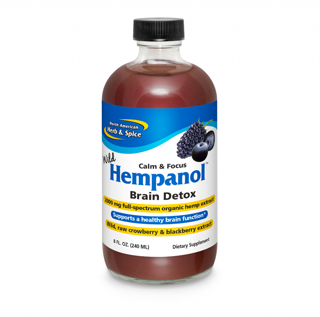 Hempanol Brain Detox Calm & Focus - 8 Oz by North American Herb & Spice