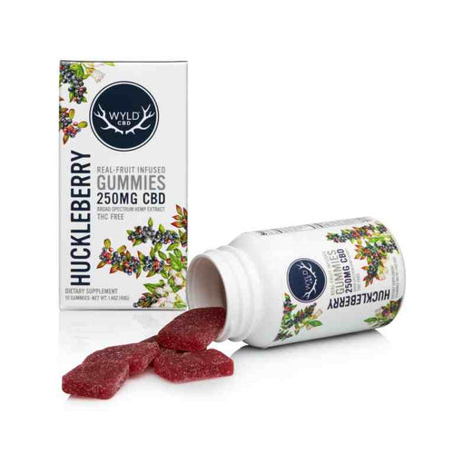 Real-Fruit Infused Huckleberry Gummies 250mg - 10 count by Wyld CBD