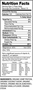 Organic Hemp Seed Protein Vanilla 16 oz - Facts
