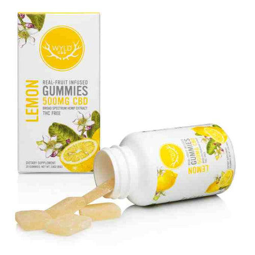Real-Fruit Infused Lemon Gummies 500mg -20 count by Wyld CBD