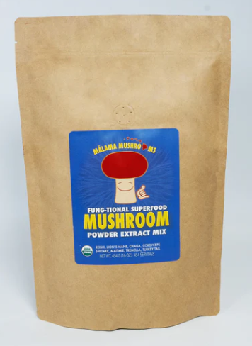 Malama Mushrooms 8 Mushroom Superfood Powder Mix - 16 Oz