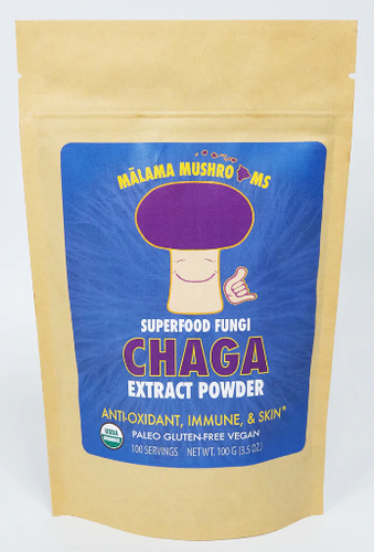 Malama Mushrooms Chaga Mushroom Extract Powder - 3.5 Oz