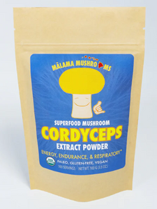 Malama Mushrooms Cordyceps Mushroom Extract Powder - 3.5 Oz