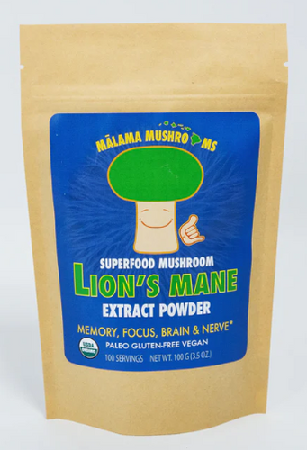 Malama Mushrooms Lion's Mane Mushroom Extract Powder - 3.5 Oz