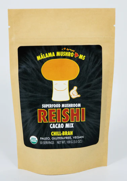 Malama Mushrooms Reishi Mushroom Cacao Mix - 3.5 Oz