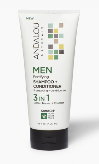 Andalou Naturals Men Fortifying Shampoo + Conditioner 3 IN 1 8.5 Oz