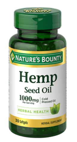 Nature's Bounty Hemp Seed Oil 1000mg Softgels - 30 Count