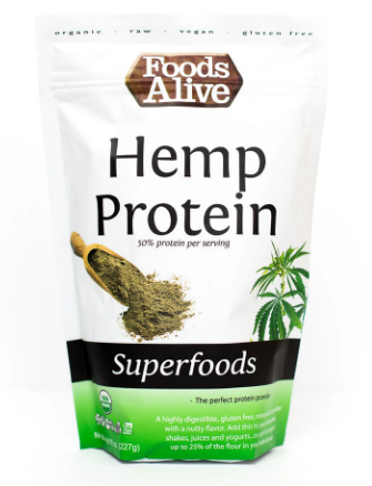 Organic Hemp Protein Powder Unflavor 8 Oz by Foods Alive