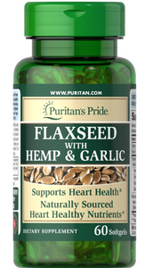 Puritan's Pride Flaxseed with Hemp and Garlic - 30 Capsules