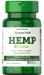 Puritan's Pride Hemp + Stress - 30 Softgels