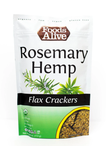 Rosemary Hemp Flax Crackers Organic - 4 Oz by Foods Alive