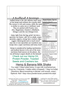Foods Alive Hulled Hemp Seeds Organic - 8 Oz