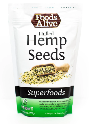 Hulled Hemp Seeds - Organic 8 Oz by Foods Alive