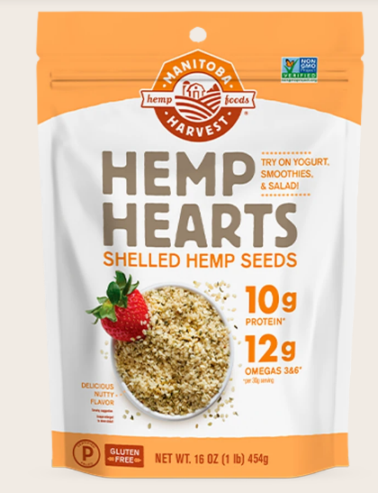 Hemp Hearts Raw Shelled Hemp Seeds Delicious Nutty Flavor - 16 Oz by Manitoba Harvest