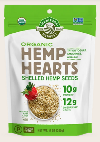 Organic Hemp Hearts Shelled Hemp Seeds Delicious Nutty Flavor - 12 Oz by Manitoba Harvest